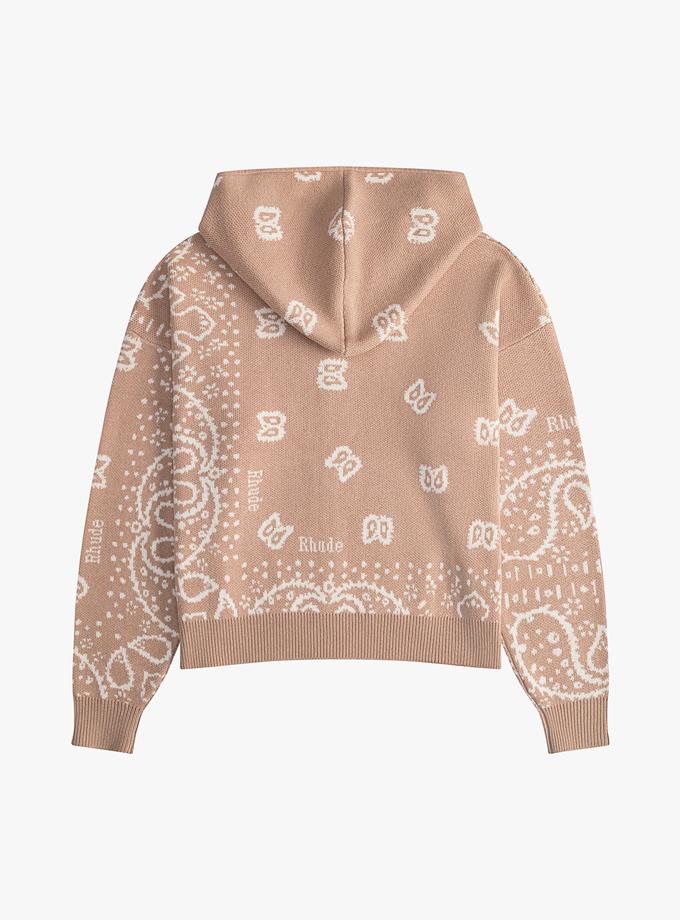 RHUDE BANDANA KNIT ZIP-UP Same Day Delivery