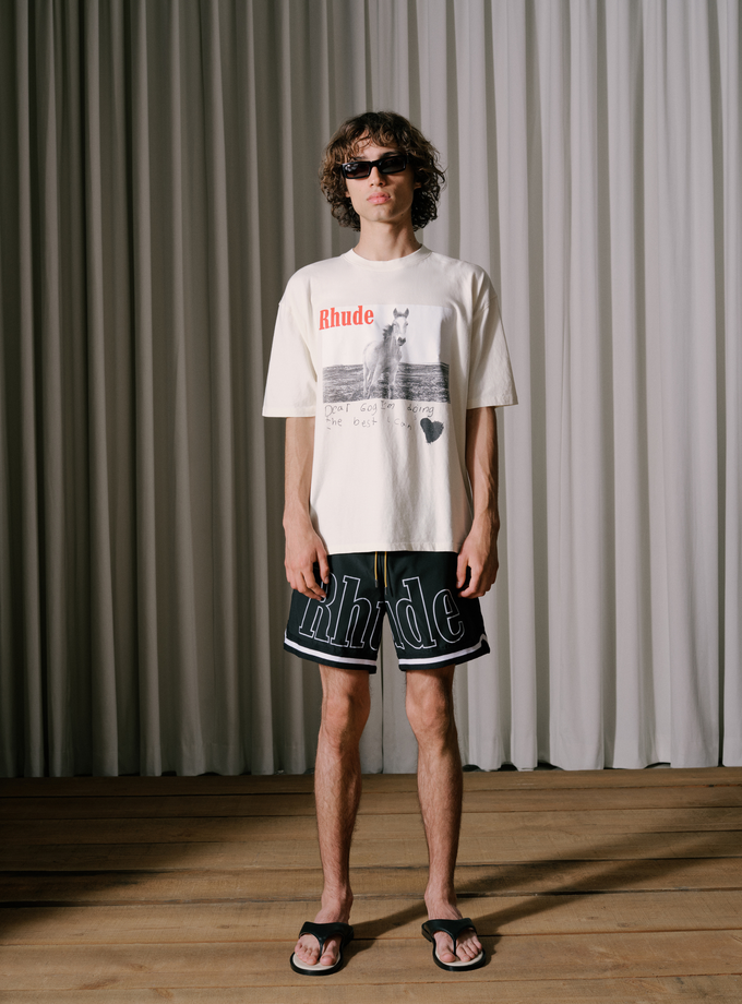 RHUDE BASKETBALL SWIM TRUNKS On Sale