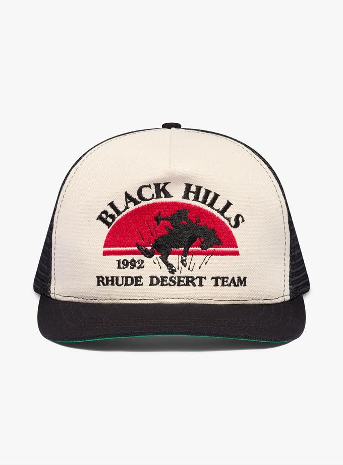 RHUDE BLACK HILLS CANVAS TRUCKER HAT On Sale