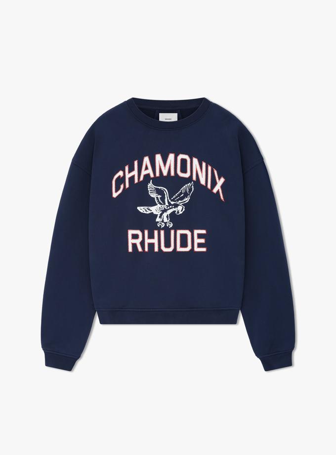 RHUDE CHAMONIX CREWNECK NAVY Free shipping