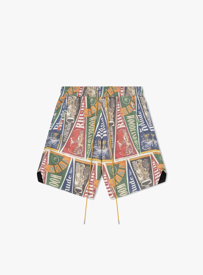 RHUDE COLLEGIATE FLAG TWILL SHORT Same Day Delivery