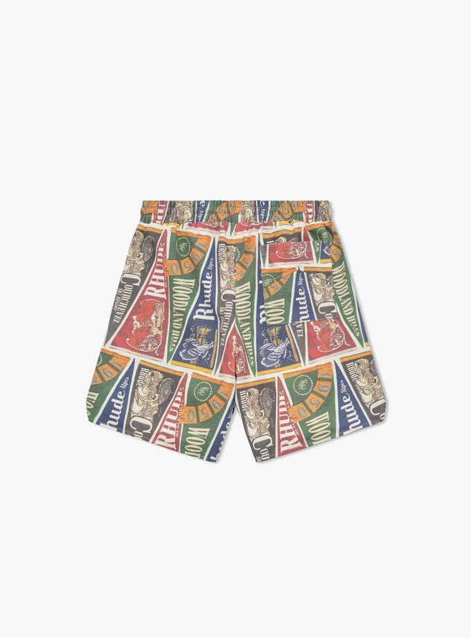 RHUDE COLLEGIATE FLAG TWILL SHORT Same Day Delivery