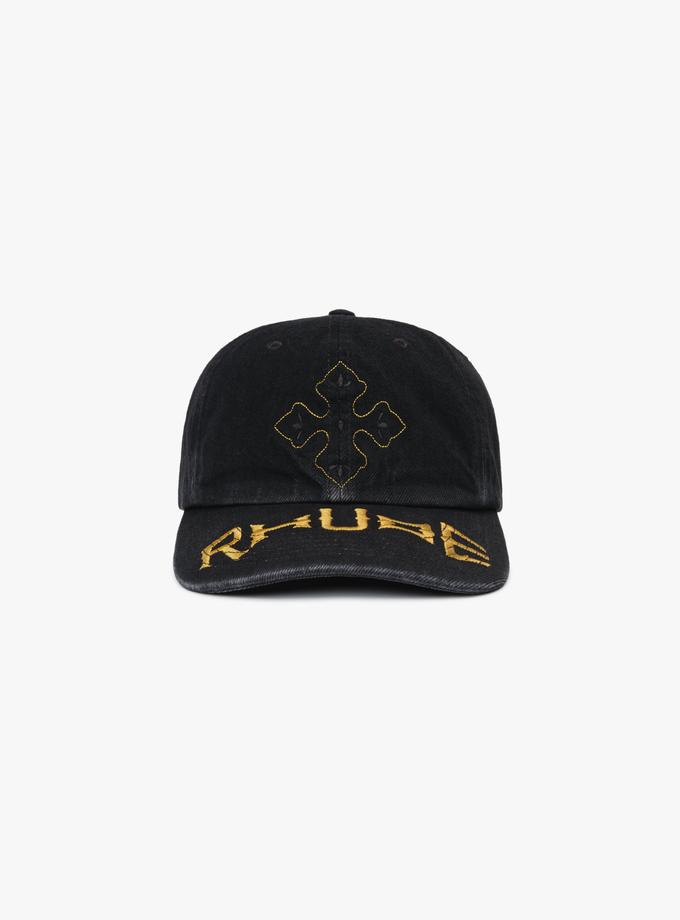 RHUDE CROSS DENIM 6-PANEL HAT Free shipping