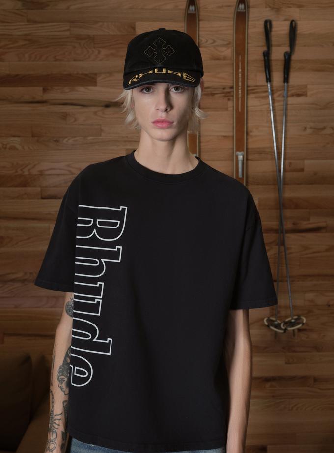 RHUDE CROSS DENIM 6-PANEL HAT Free shipping