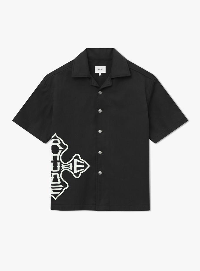 RHUDE CROSS LOGO SNAP SHIRT Best Buy