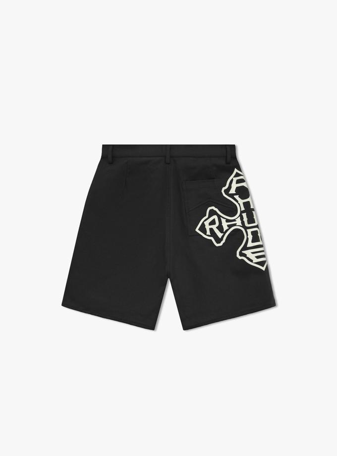 RHUDE CROSS LOGO TWILL SHORT Free shipping