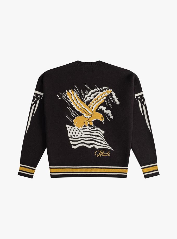 RHUDE EAGLE SOUVENIR KNIT CREWNECK New Arrival