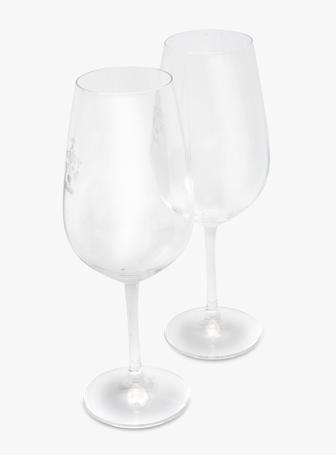 RHUDE ENGRAVED WINE GLASS SET Same Day Delivery