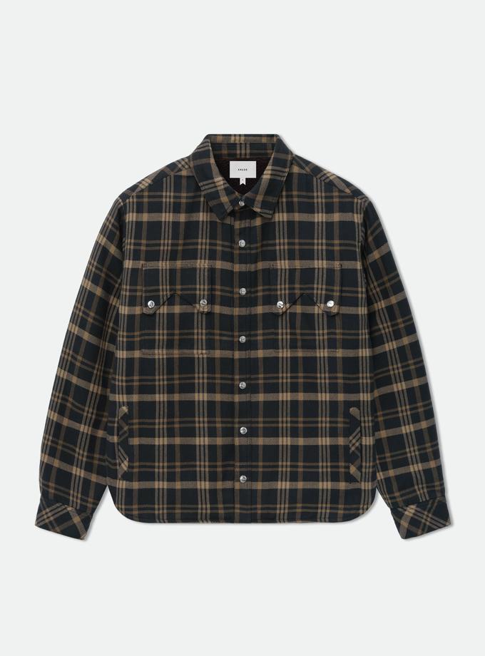 RHUDE FLANNEL SHERPA OVERSHIRT Same Day Delivery