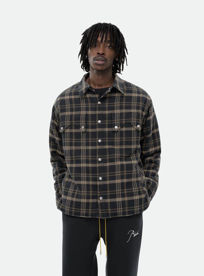 RHUDE FLANNEL SHERPA OVERSHIRT Same Day Delivery