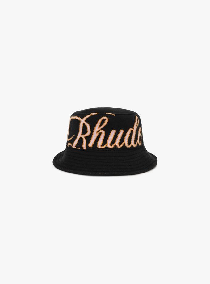 RHUDE GP KNIT SCRIPT BUCKET HAT Best Buy