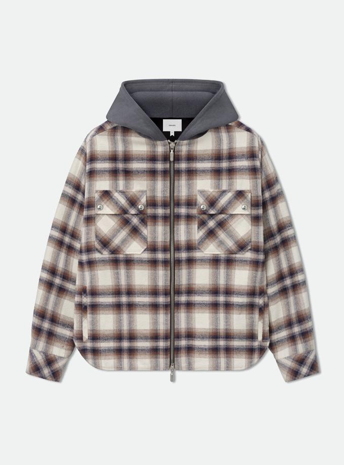 RHUDE HOODED FLANNEL JACKET For Sale