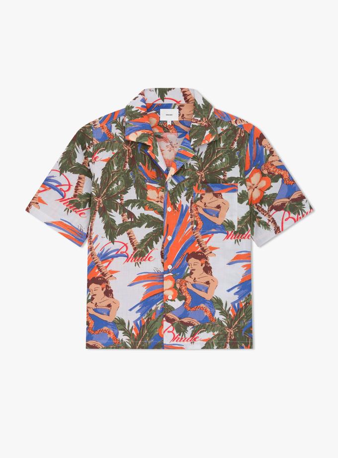 RHUDE LE FLEUR LINEN SHIRT On Sale