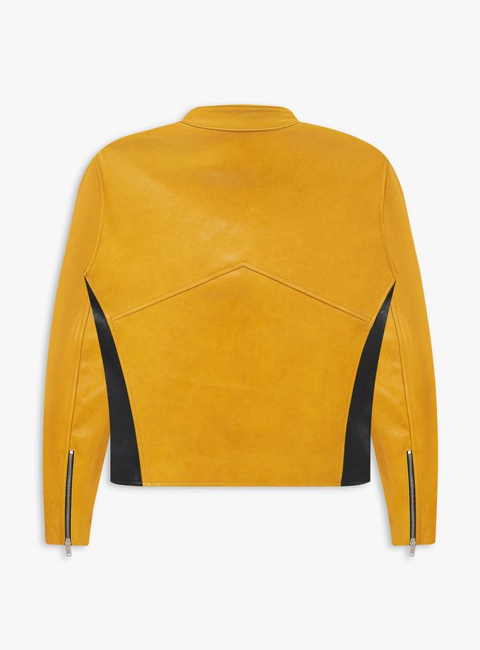 RHUDE LEATHER RACING JACKET For Sale