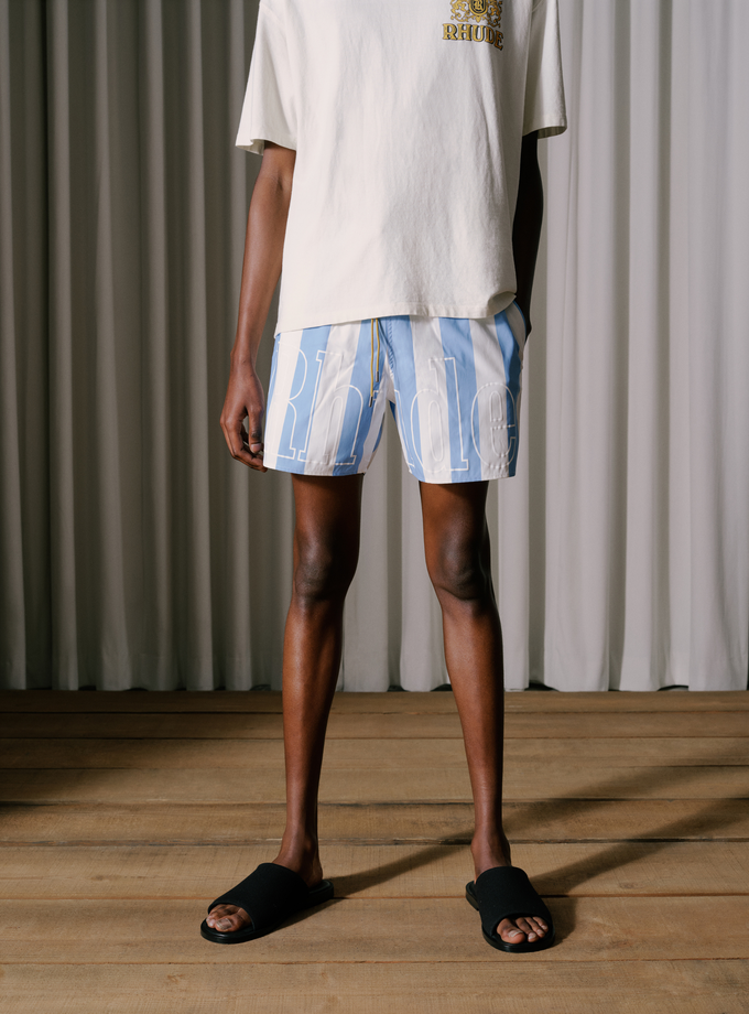 RHUDE LOGO STRIPED TRUNKS Best Buy