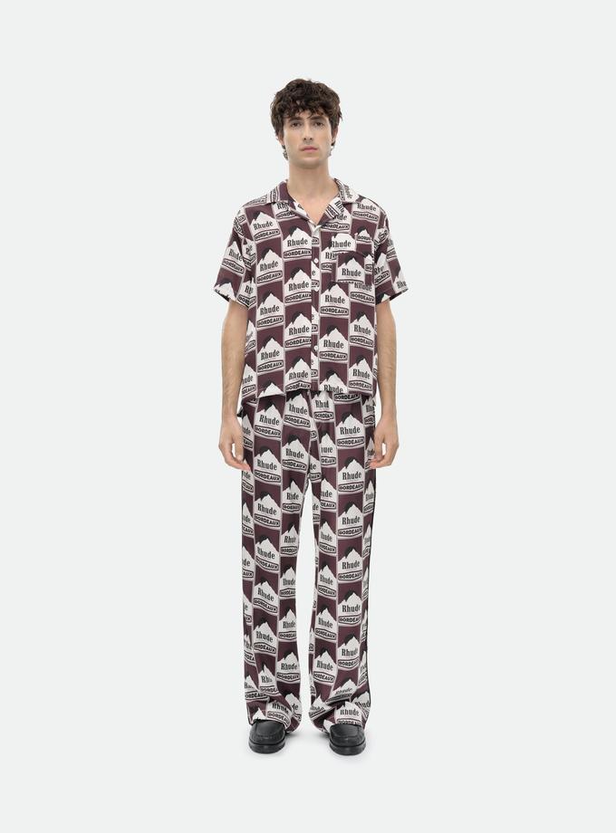 RHUDE MOONLIGHT BORDEAUX SILK PJ PANT High Quality