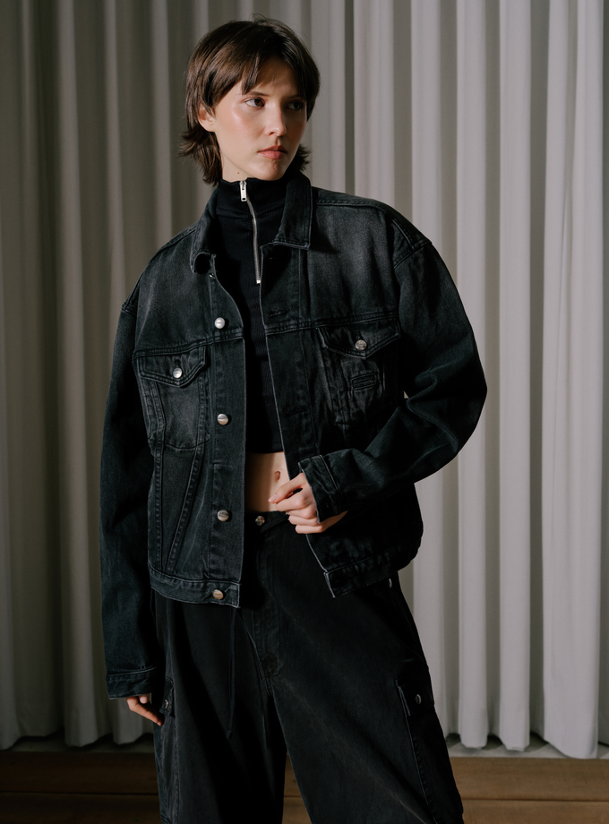 RHUDE OVERSIZED DENIM TRUCKER JACKET For Sale