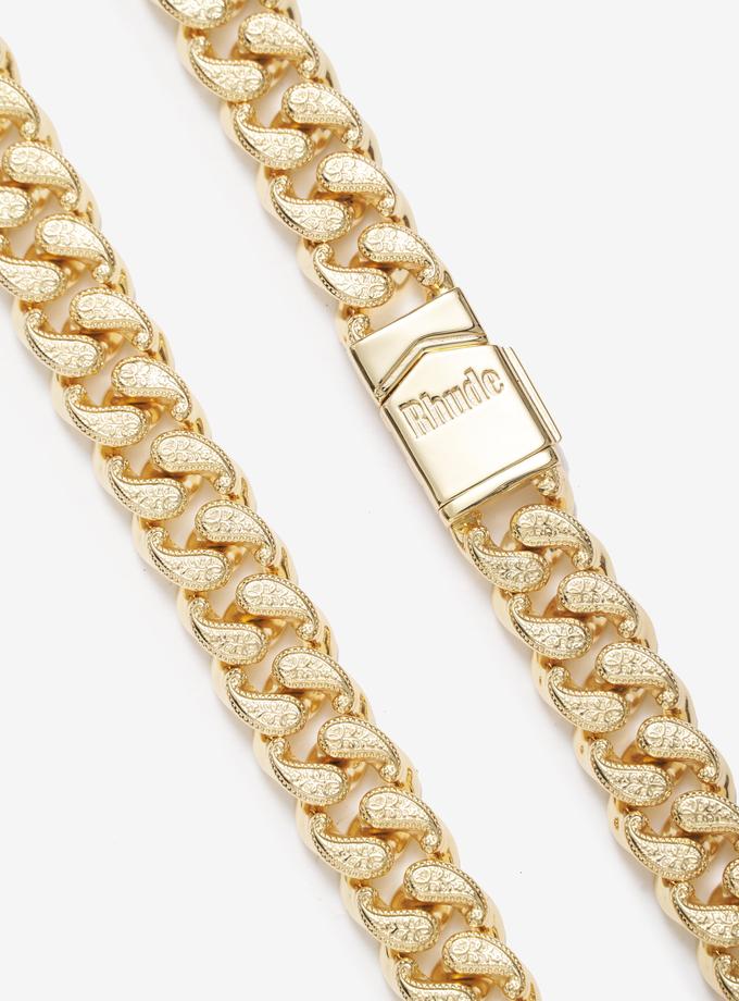 RHUDE PAISLEY CUBAN LINK NECKLACE For Sale