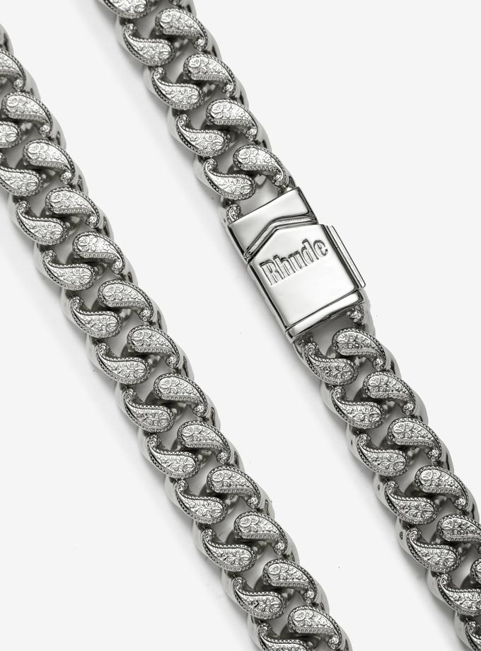 RHUDE PAISLEY CUBAN LINK NECKLACE High Quality