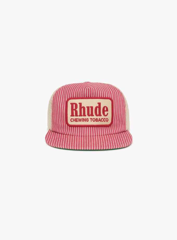 RHUDE RED STRIPED TOBACCO TRUCKER HAT Best Price