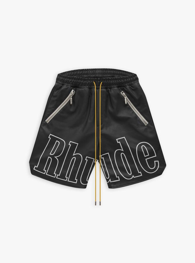 RHUDE RH LOGO SHORTS - LEATHER Best Seller