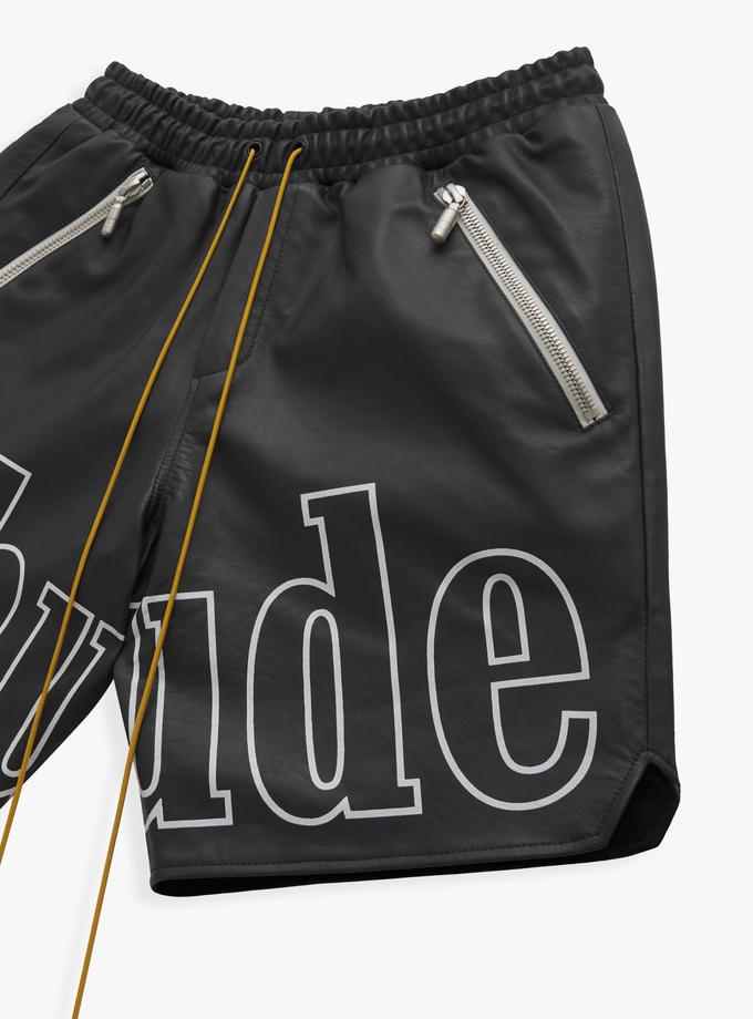 RHUDE RH LOGO SHORTS - LEATHER Best Seller