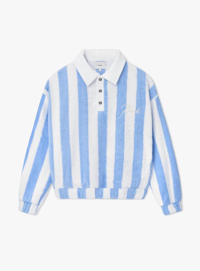 RHUDE STRIPED LOOP TERRY POLO Free shipping